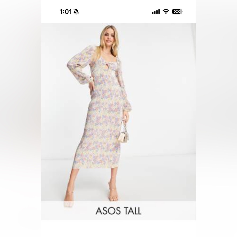 ASOS Tall Floral Long Sleeve Dress